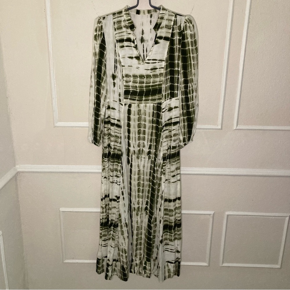 Soft Surroundings Olive Tie-Dye Maxi Dress - Picture 7 of 10